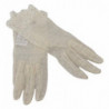 Guanti in cotone con guanto al polso in pizzo bianco - 8-M