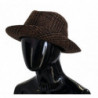 Cappello Fedora Trilby in lana tweed marrone con logo - 57 CM-S