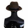 Cappello Fedora Trilby in lana tweed marrone con logo - 57 CM-S