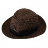 Cappello Fedora Trilby in lana tweed marrone con logo - 57 CM-S