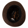 Cappello Fedora Trilby in lana tweed marrone con logo - 57 CM-S