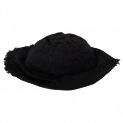 Cappello a tesa larga in cotone nero - 57 CM-S
