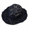 Cappello floscio a tesa larga in pizzo floreale blu - 57 CM-S