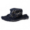 Cappello floscio a tesa larga in pizzo floreale blu - 57 CM-S