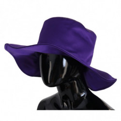 Cappello a cilindro elasticizzato in seta viola - 57 CM-S