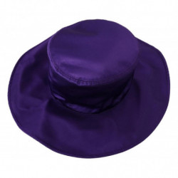 Cappello a cilindro elasticizzato in seta viola - 57 CM-S