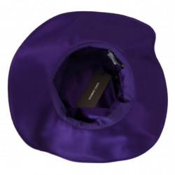 Cappello a cilindro elasticizzato in seta viola - 57 CM-S