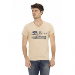Maglietta in cotone beige - L