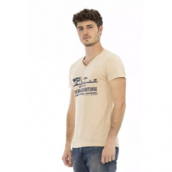 Maglietta in cotone beige - L