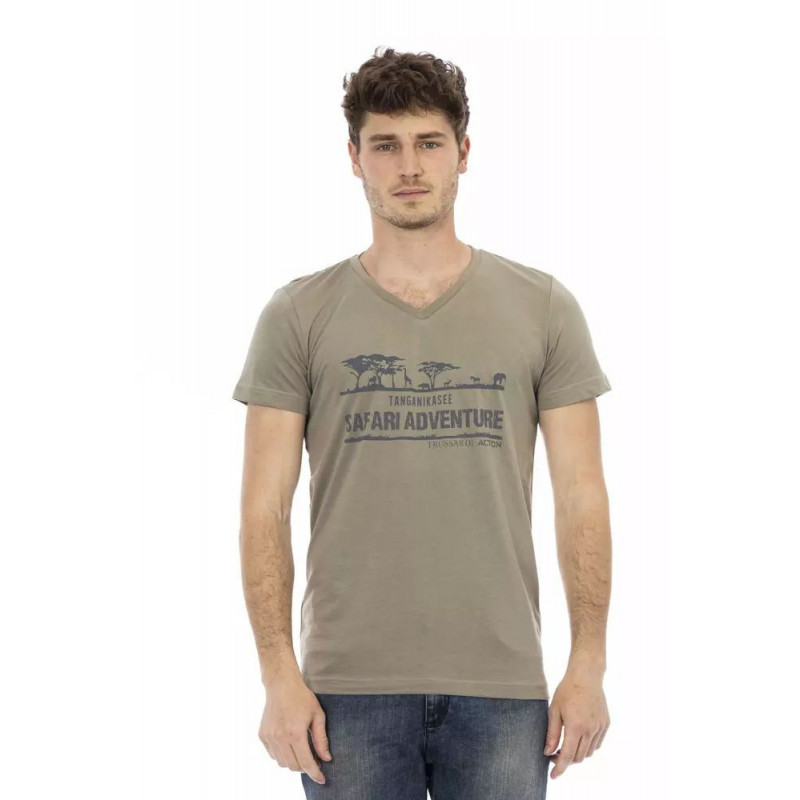Maglietta in cotone marrone - L