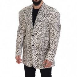 Blazer cappotto monopetto leopardato bianco - IT50 - L