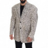 Blazer cappotto monopetto leopardato bianco - IT50 - L