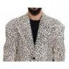 Blazer cappotto monopetto leopardato bianco - IT50 - L