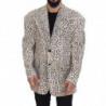 Blazer cappotto monopetto leopardato bianco - IT50 - L