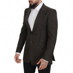 Blazer monopetto a righe marroni nere - IT48 - M
