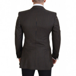 Blazer monopetto a righe marroni nere - IT48 - M