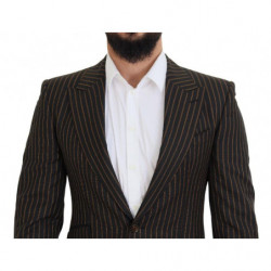 Blazer monopetto a righe marroni nere - IT48 - M