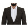 Blazer monopetto a righe marroni nere - IT48 - M