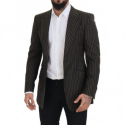 Blazer monopetto a righe marroni nere - IT48 - M