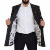 Blazer doppiopetto in viscosa a righe nere - 48 - M