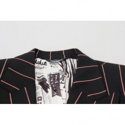 Blazer doppiopetto in viscosa a righe nere - 48 - M