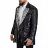 Blazer in nylon con motivo mucca con paillettes nero - IT48 - M