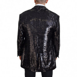 Blazer in nylon con motivo mucca con paillettes nero - IT48 - M