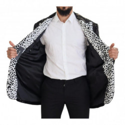 Blazer in nylon con motivo mucca con paillettes nero - IT48 - M