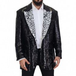 Blazer in nylon con motivo mucca con paillettes nero - IT48 - M