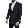 Blazer monopetto in lana a righe blu scuro - IT48 - M