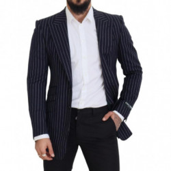 Blazer monopetto in lana a righe blu scuro - IT48 - M