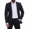 Blazer monopetto in lana a righe blu scuro - IT48 - M