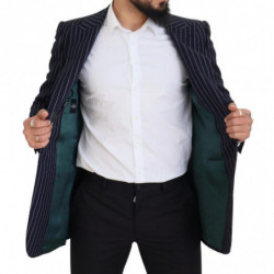 Blazer monopetto in lana a righe blu scuro - IT48 - M
