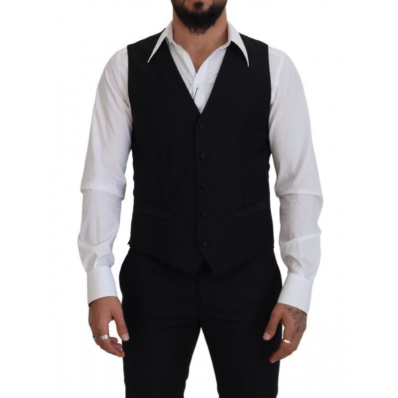 Gilet formale in lana vergine nera - IT50 - L