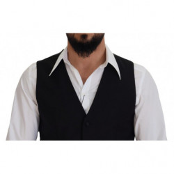 Gilet formale in lana vergine nera - IT50 - L
