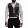 Gilet corto in lana patchwork multicolor - 48 - M