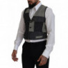 Gilet corto in lana patchwork multicolor - 48 - M