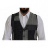 Gilet corto in lana patchwork multicolor - 48 - M