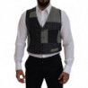 Gilet corto in lana patchwork multicolor - 48 - M