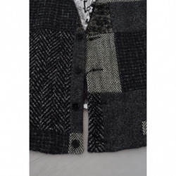 Gilet corto in lana patchwork multicolor - 48 - M