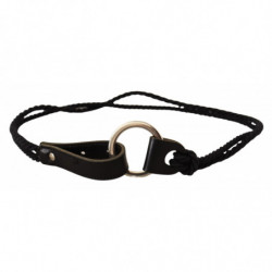 Cintura fibbia metallo cinturino sottile pelle nera da donna - 85 C