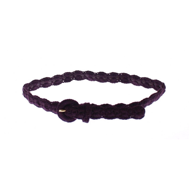 Cintura in vita con logo dorato in cotone viola - 70 CM / 28 INCHES