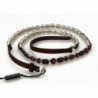 Cintura in pelle marrone con catena di cristalli viola - IT44 - M