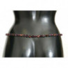 Cintura in pelle marrone con catena di cristalli viola - IT44 - M