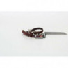 Cintura in pelle marrone con catena di cristalli viola - IT44 - M