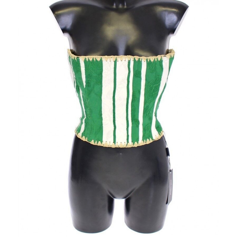 Cintura vita rafia intrecciata corsetto righe verdi - 65 CM / 26 IN
