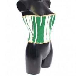 Cintura vita rafia intrecciata corsetto righe verdi - 65 CM / 26 IN