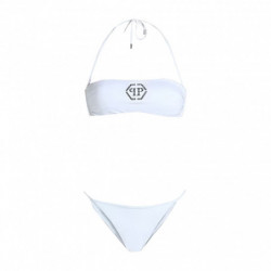 Bikini a fascia bianco con...