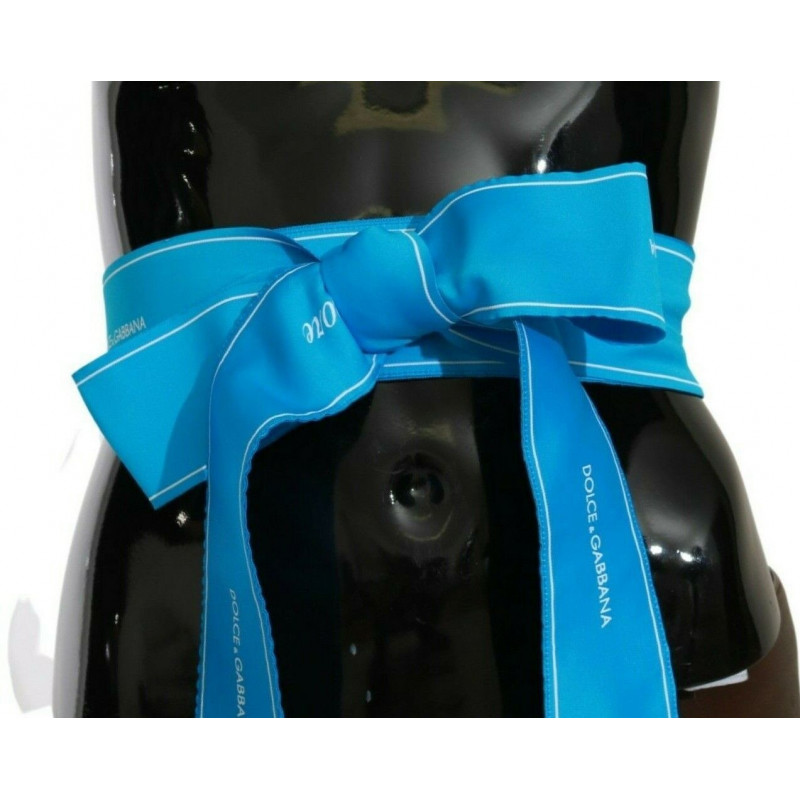 Cintura con fiocco largo in nastro blu in vita - IT36 - XS