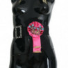 Cintura in cotone con cristalli con spilla a fiore rosa nero - IT40-S